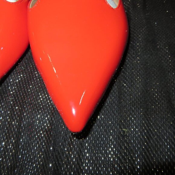 Vaila Vibrant Red Patent Crystal Embellished Ankle strap flats sandals NWT sz 9 - Picture 6 of 13